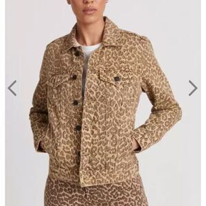 Lucky Brand Leopard Tomboy Trucker Jacket